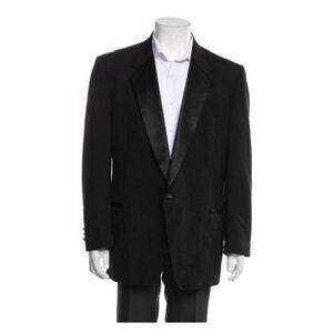 Christian Dior Authentic Vintage Solid Black Tuxedo Jacket 46 R